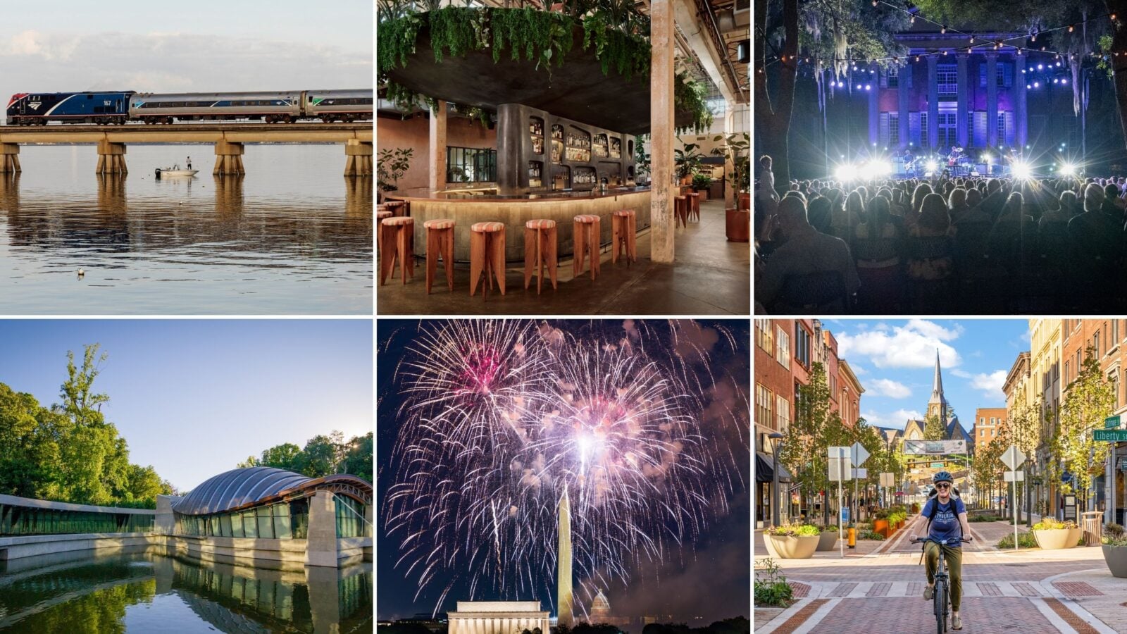 A collage of different travel spots