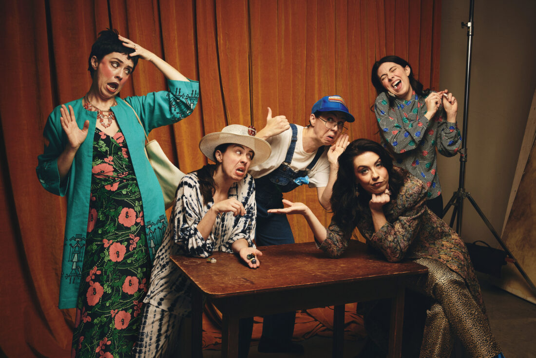 A woman in different costumes