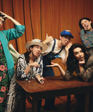 A woman in different costumes