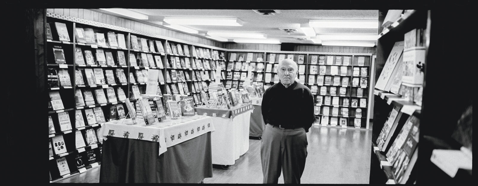A man in a bookshop