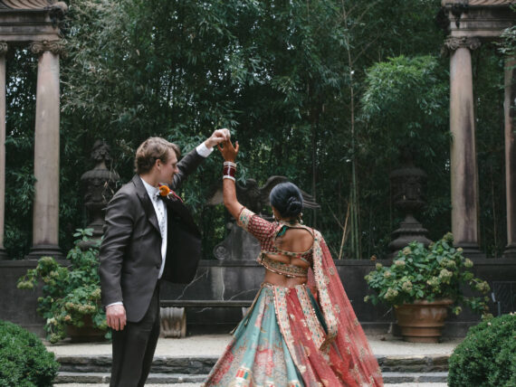 A couple in a garden