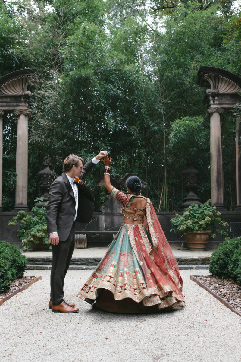 A couple in a garden
