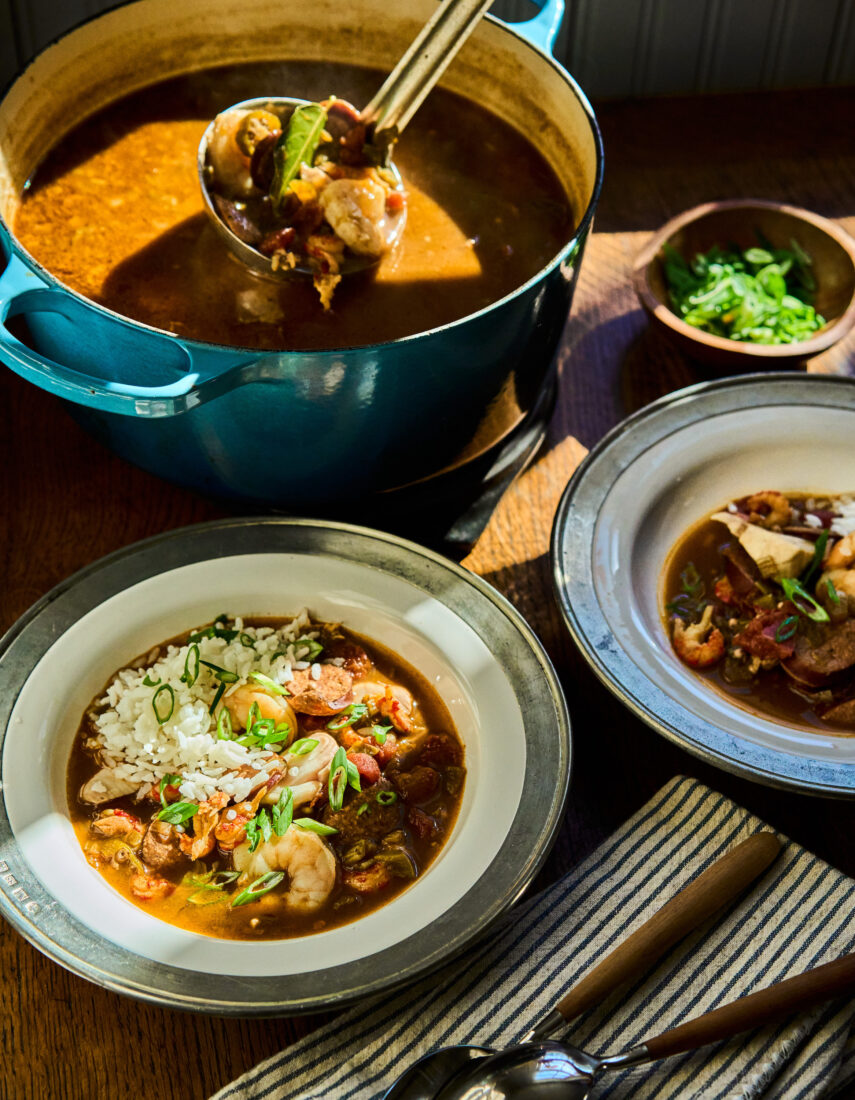 Gumbo in bowls