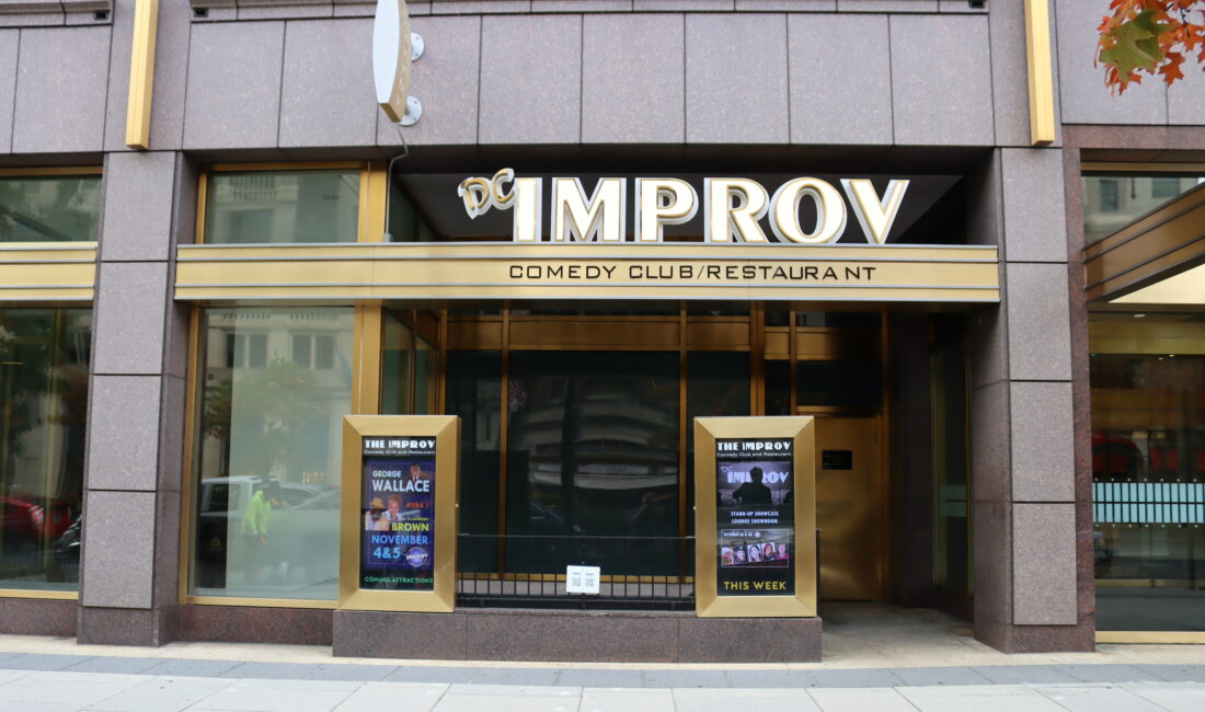 Outside a comedy club