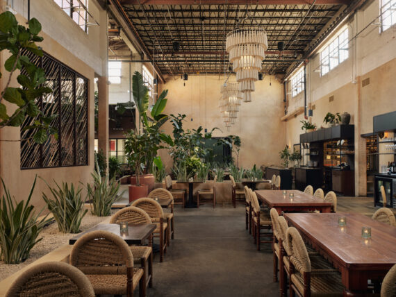 A dining space in a market