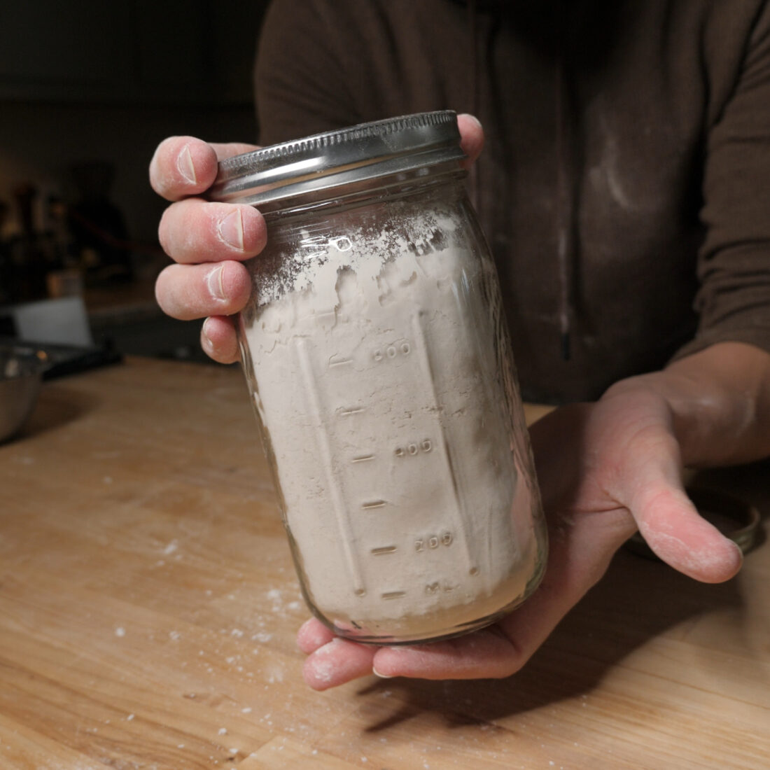 A jar of kudzu starch.