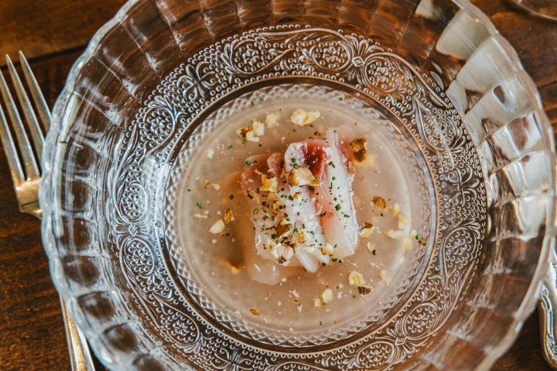 A plate of crudo