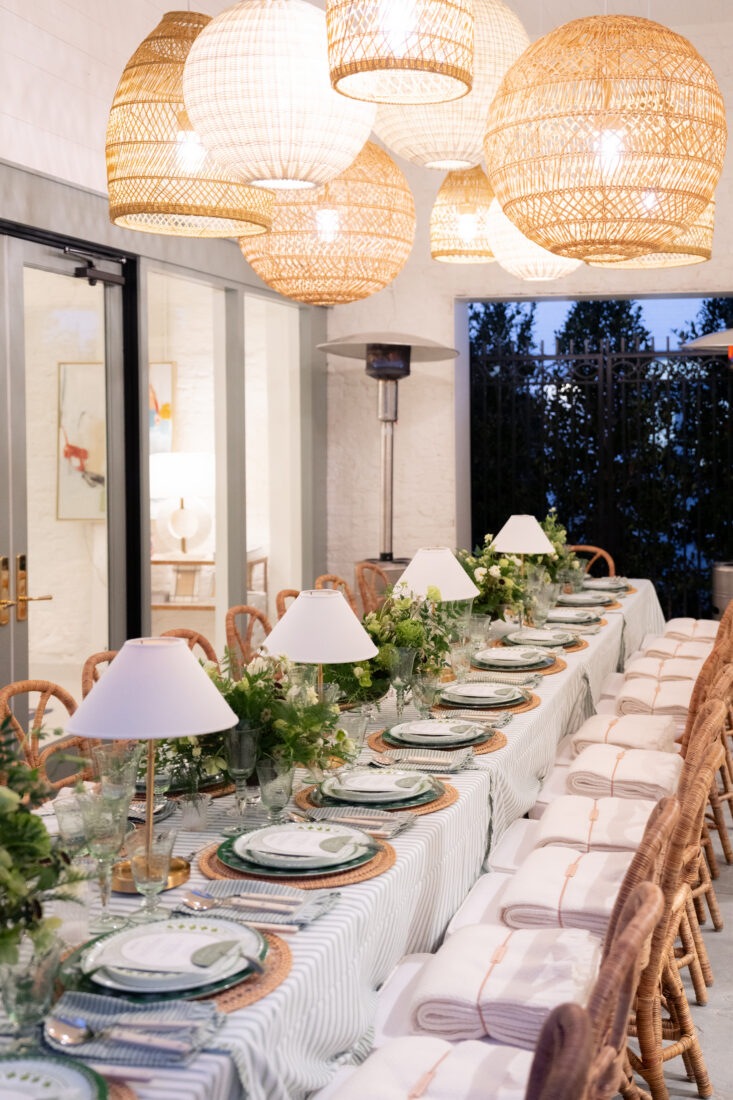 The table is set for an intimate dinner with designers and tastemakers.