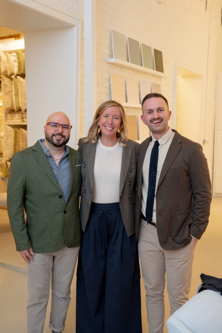 Bobby Titus, Serena & Lily Charleston Design, shop leader, Allyson McGrath, Serena & Lily executive vice president, design shops & trade, Michael Babcock, Serena & Lily director, design shops.