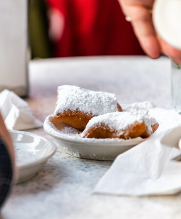 Beignets on a table