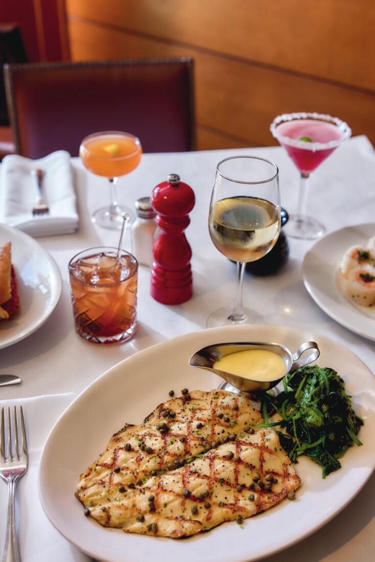Grilled trout on a plate