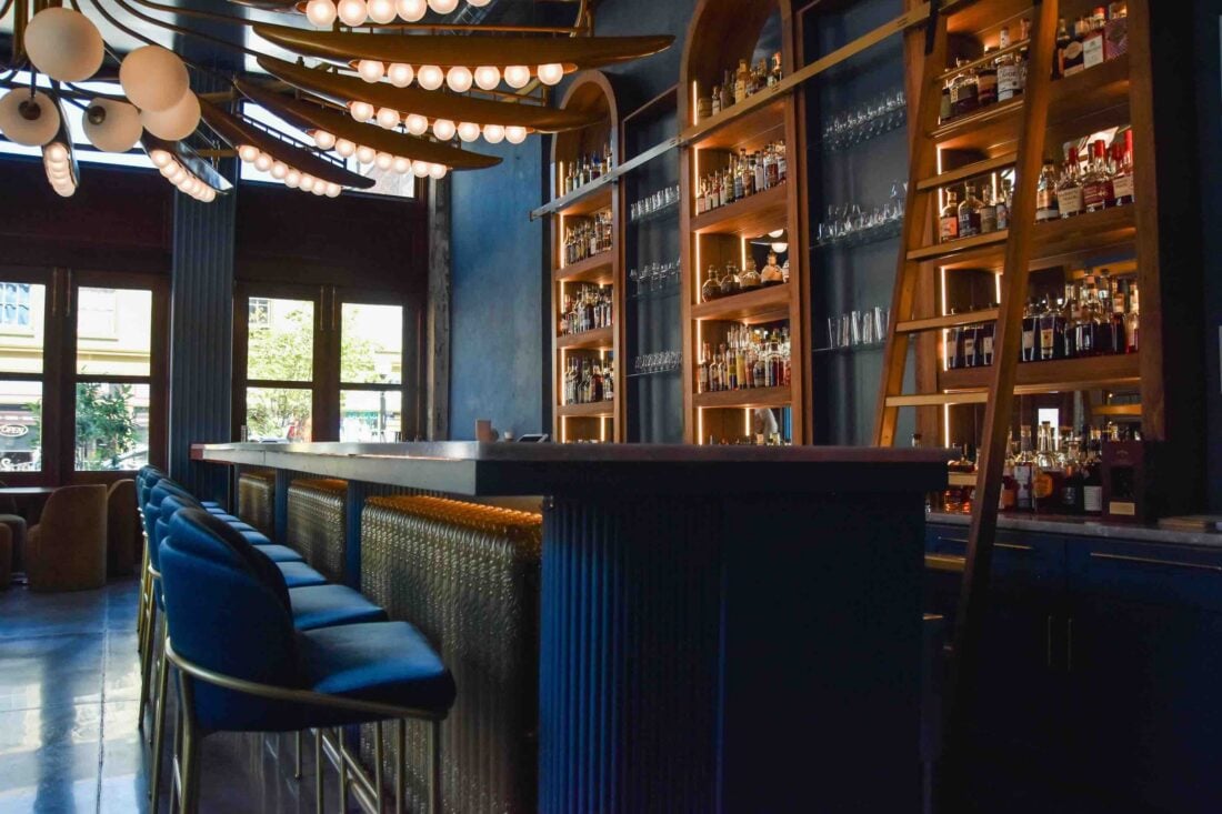 Inside a bourbon bar