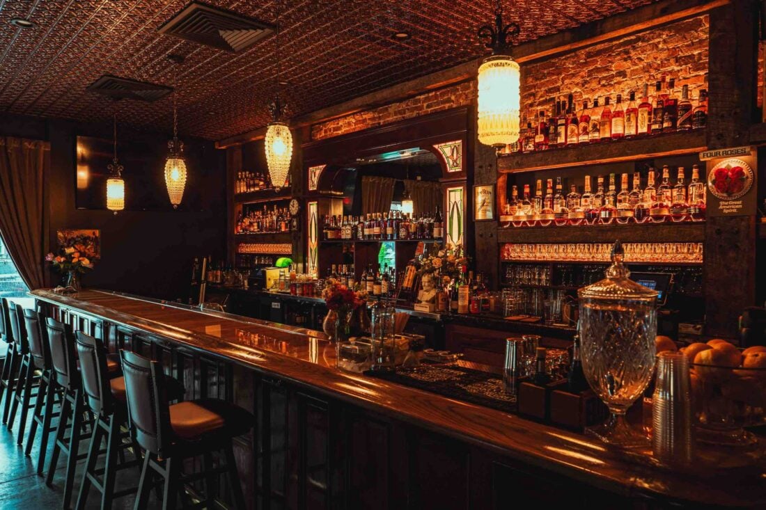 Inside a bourbon bar