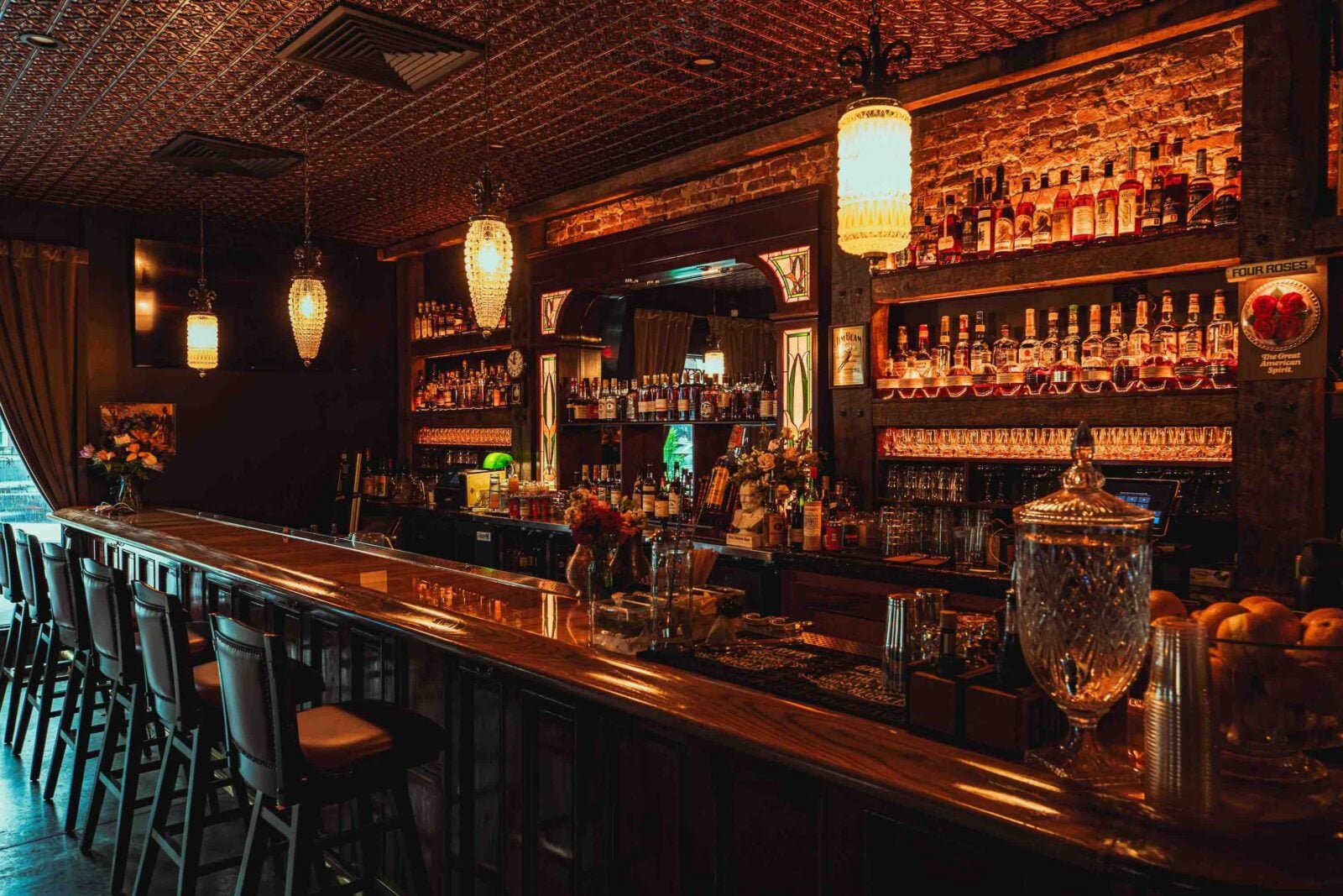 Inside a bourbon bar