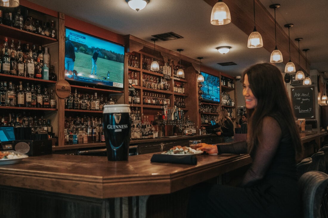 image of a Guinness on a bar