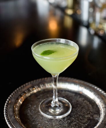 A green cocktail