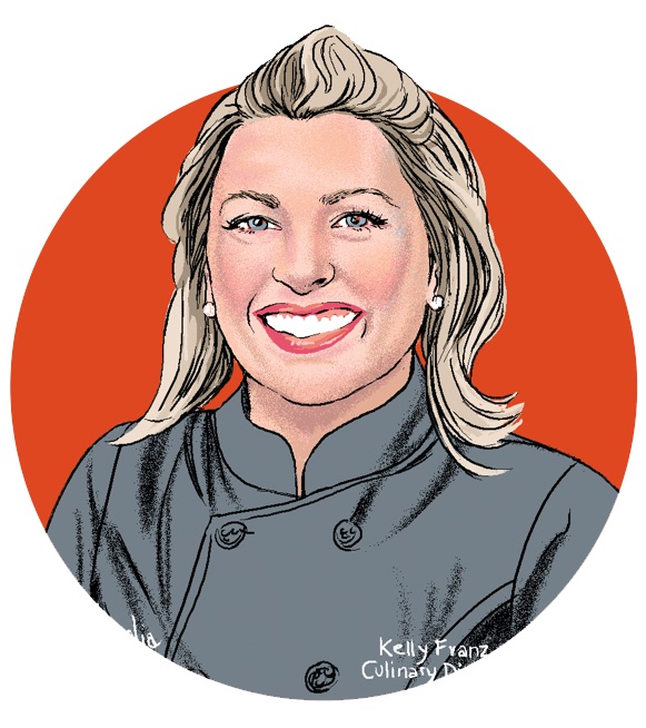 An illustrated headshot of a chef