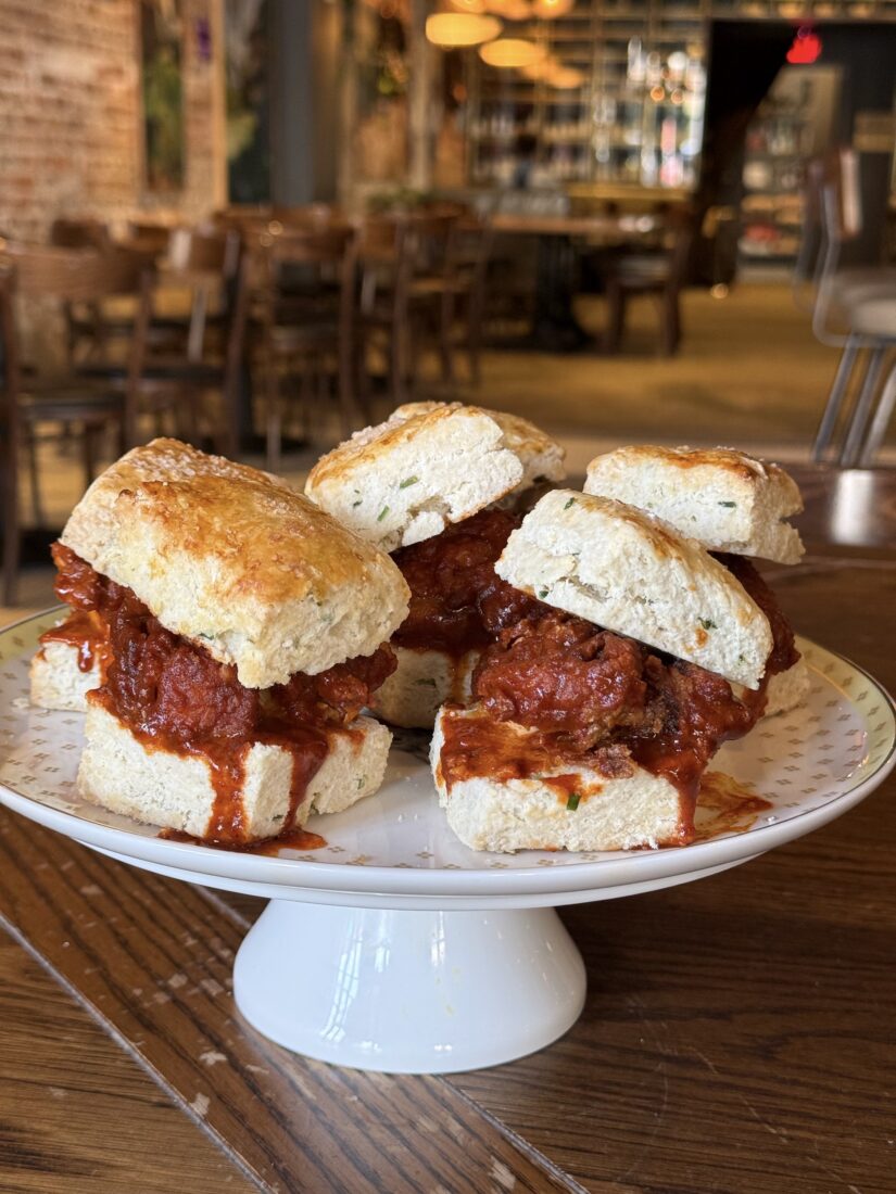 A plate of chicken biscuits