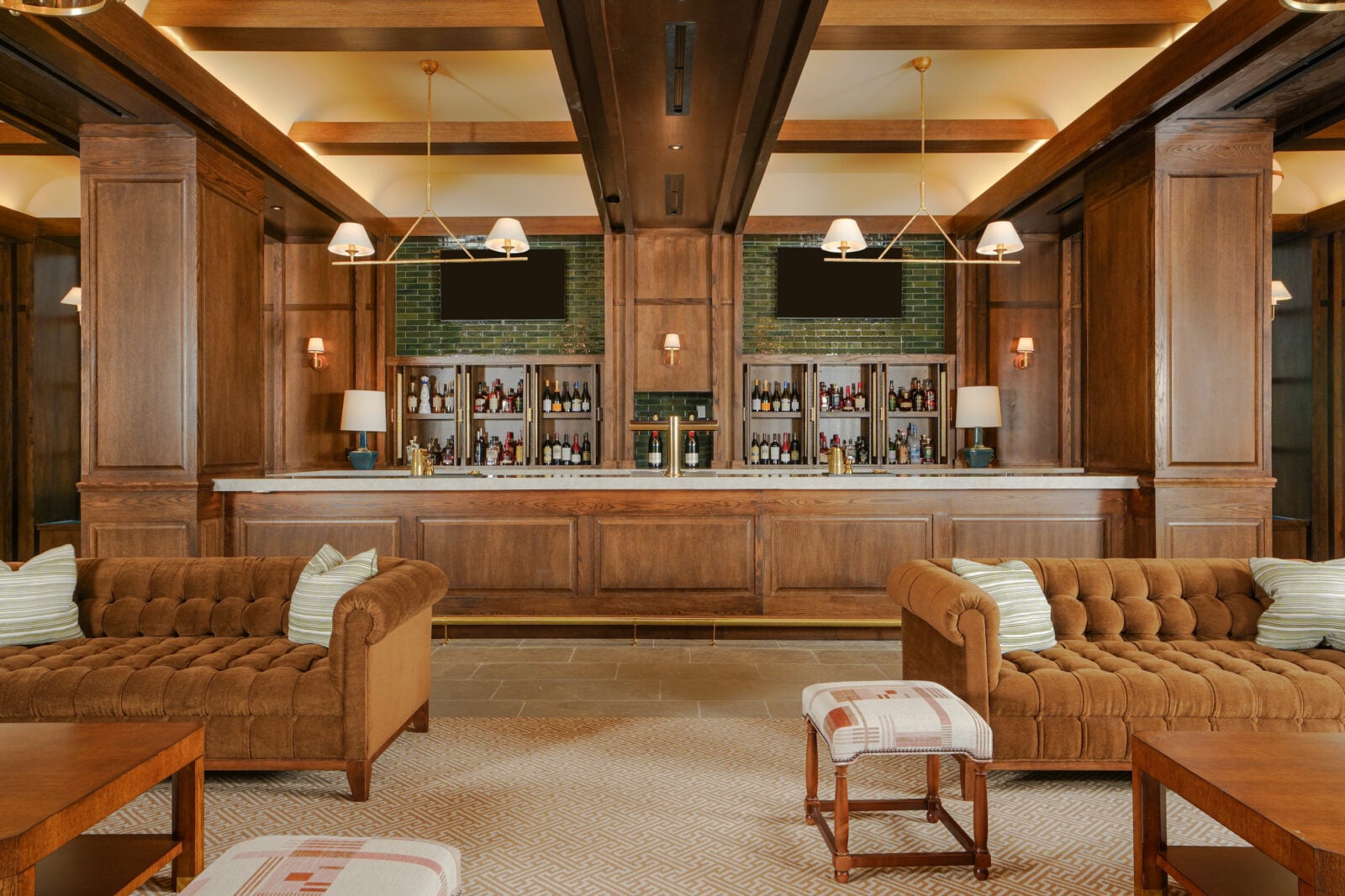 A bar in a living room setting