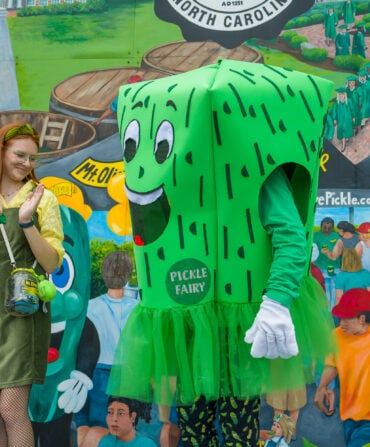 People in pickle costumes and outfits
