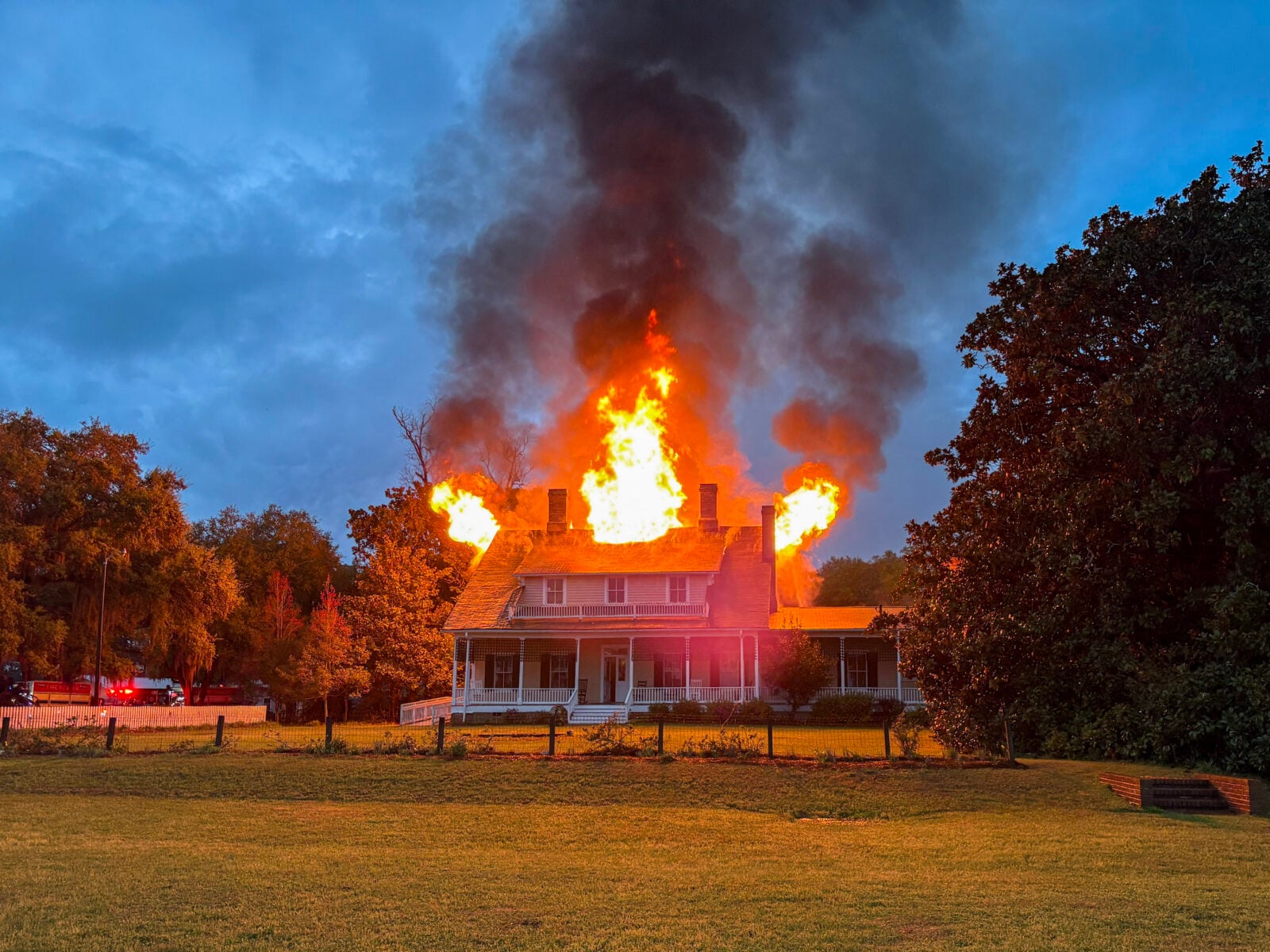 A house on fire