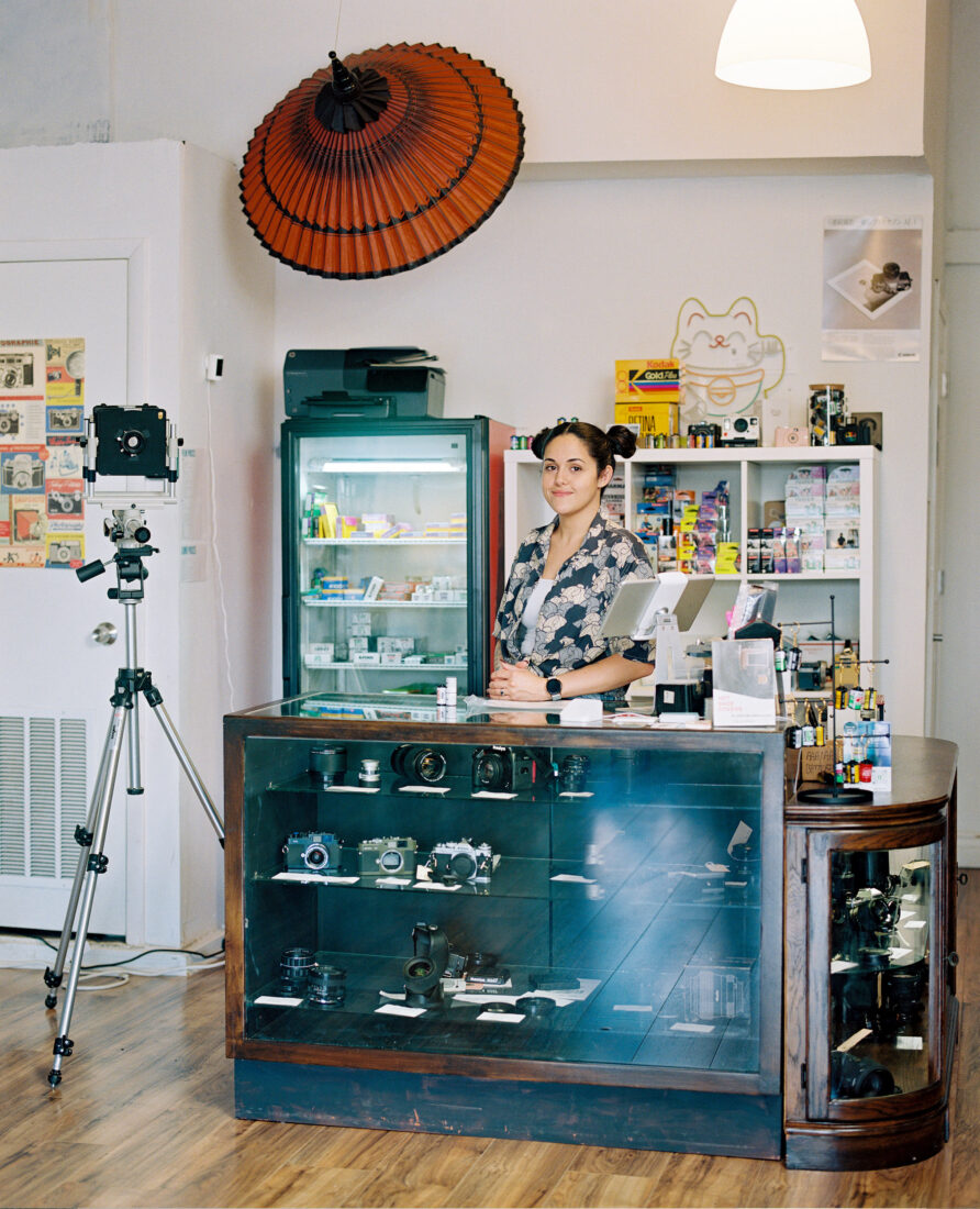 A counter in a film lab