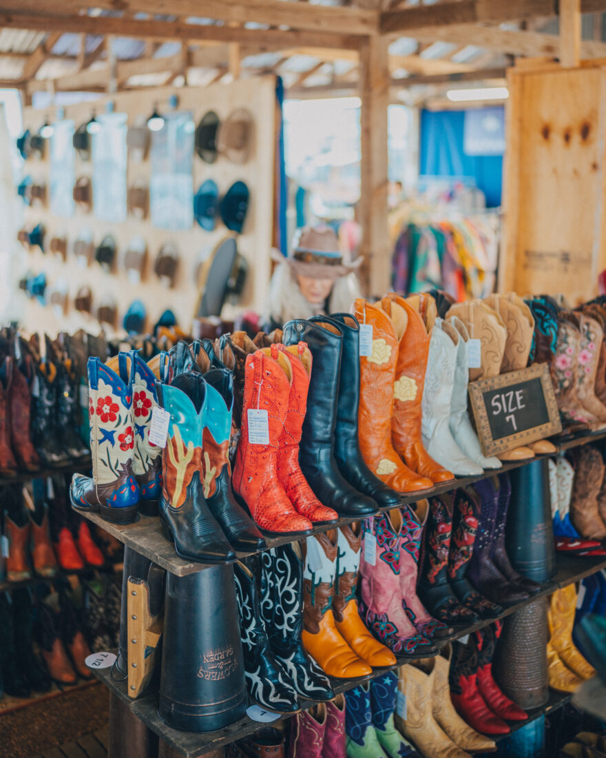 Cowboy boots in a shop