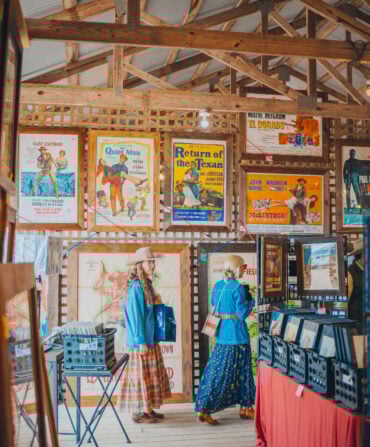 Shoppers in an antique shop