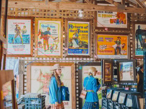 Shoppers in an antique shop