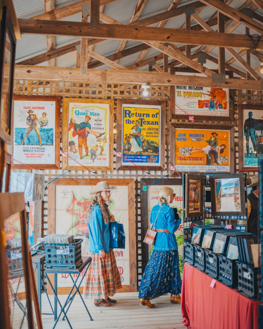 Shoppers in an antique shop