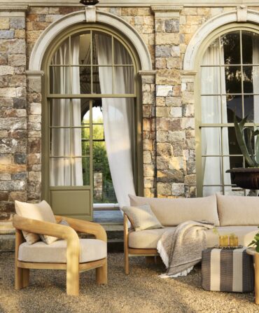 An outdoor lounge area