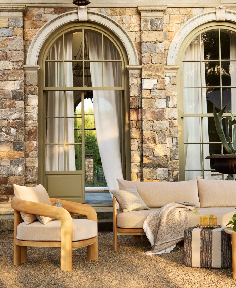 An outdoor lounge area