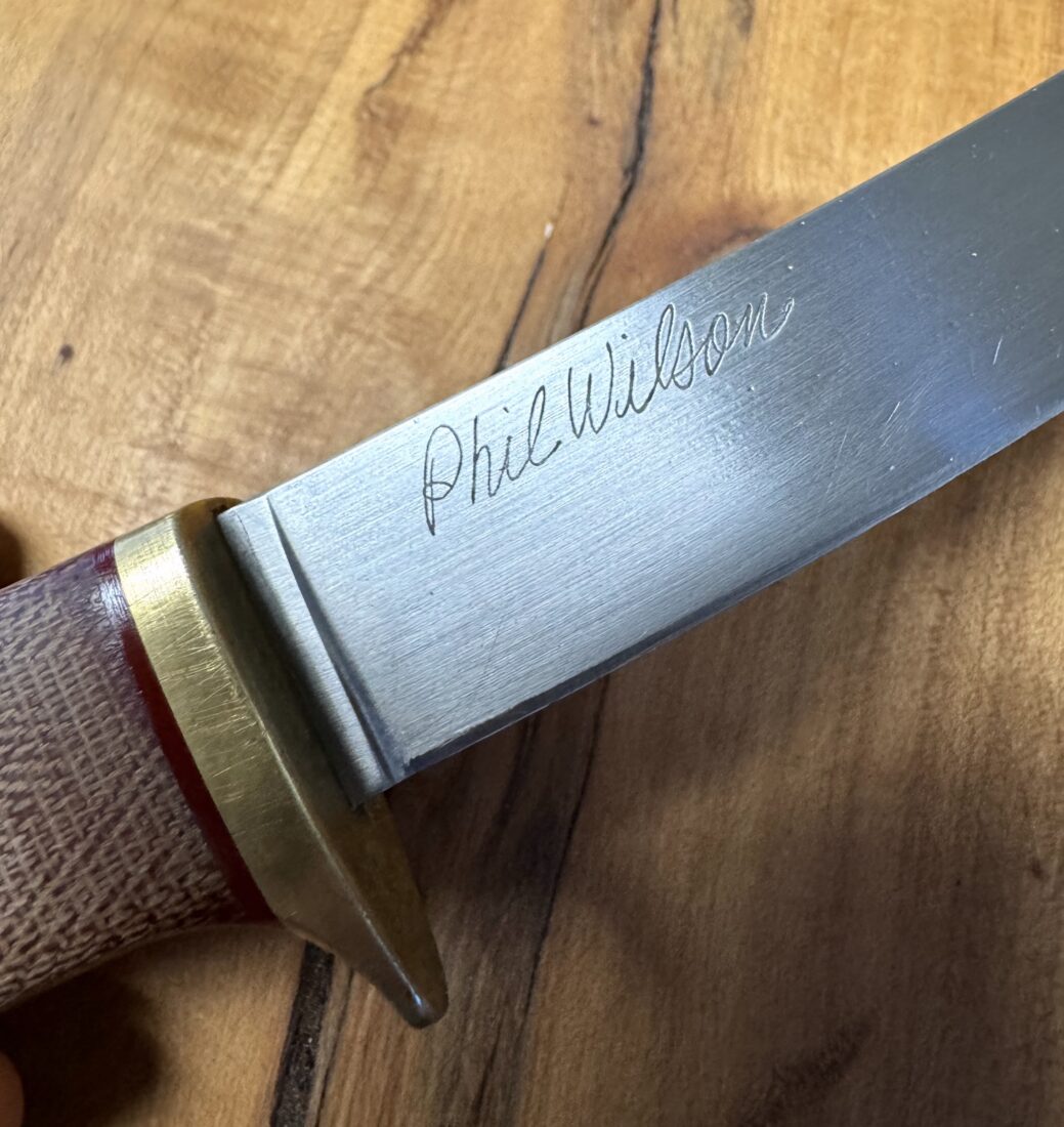 A signature on a blade
