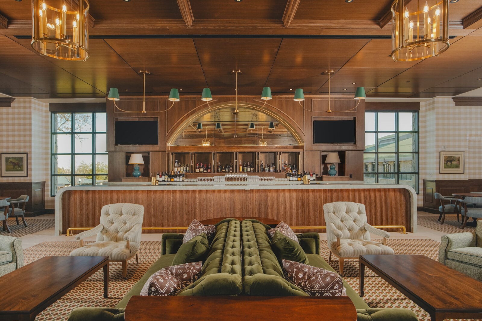 A bar and lounge area