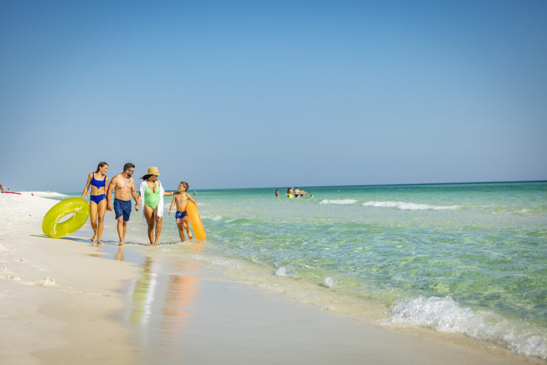 A family at the beach