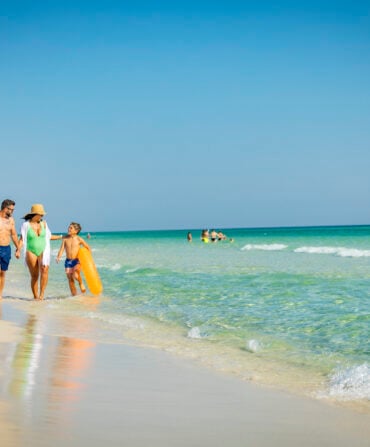 A family at the beach
