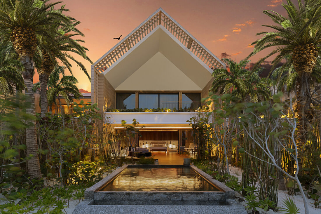 A beachfront rental with a pool