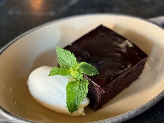 Chocolate cake on a plate
