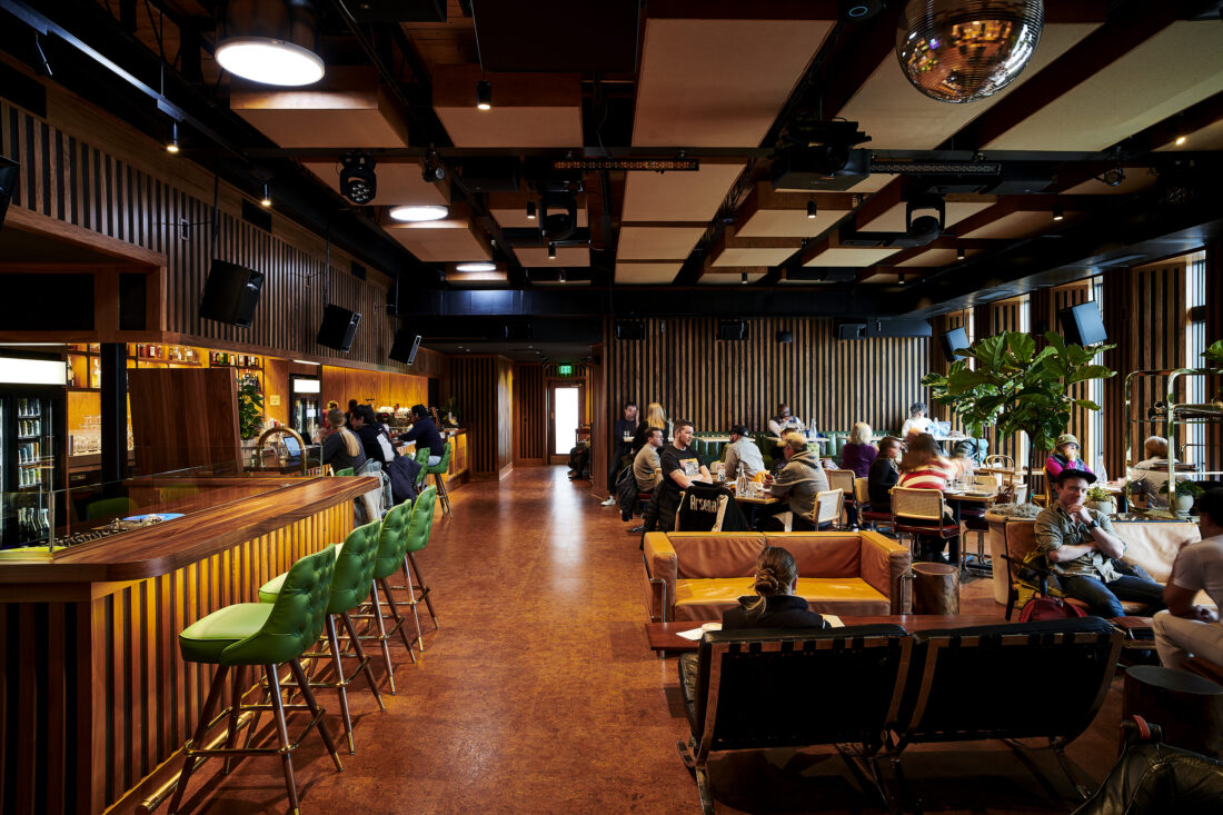 image of a wooden interior of the lounge