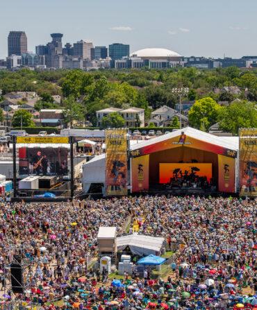 image of main stage and crowd at New Orleans Jazz & Heritage Festival
