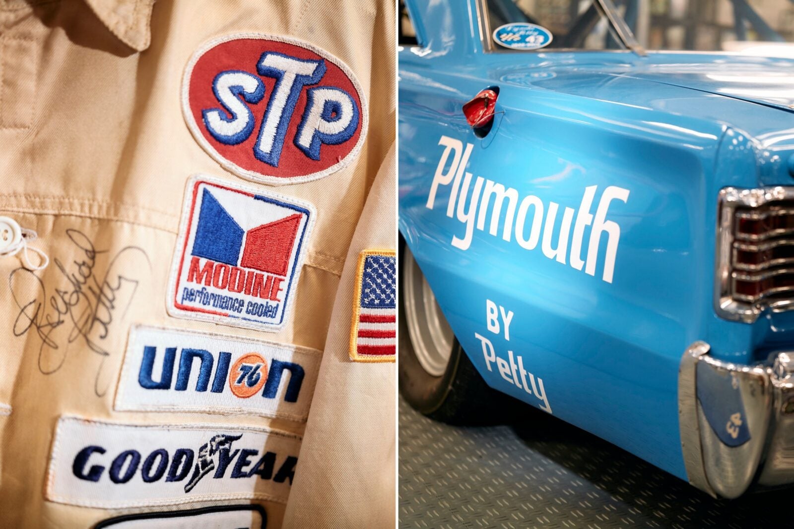 A signed racing jacket; Petty’s 1966-1967 Plymouth Belvedere.