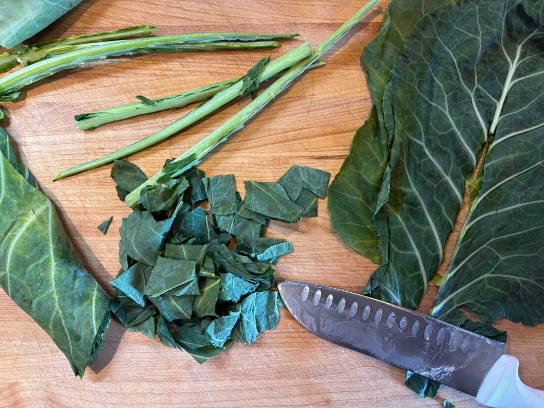 Sliced collards