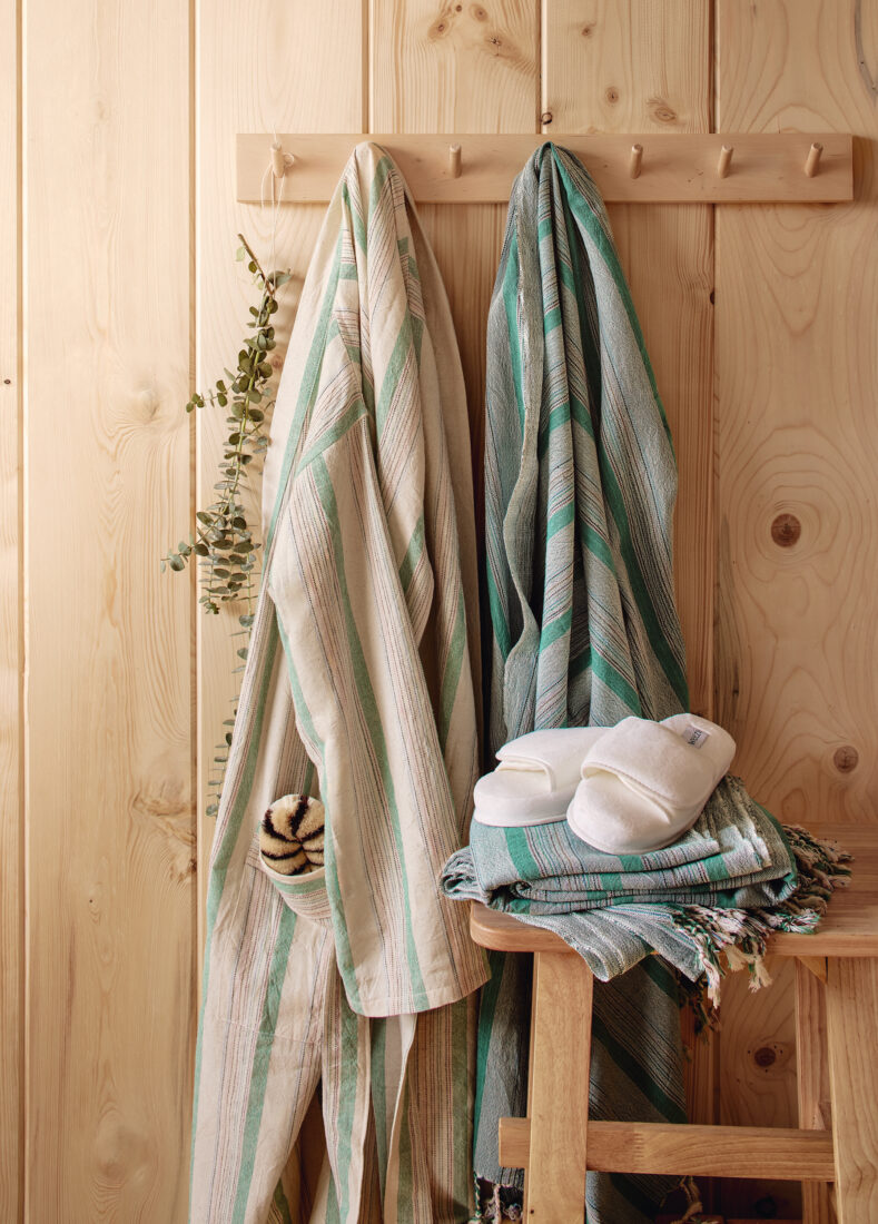 Bath robes and slippers