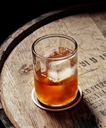 A glass of bourbon