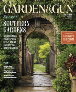 A magazine cover of a garden