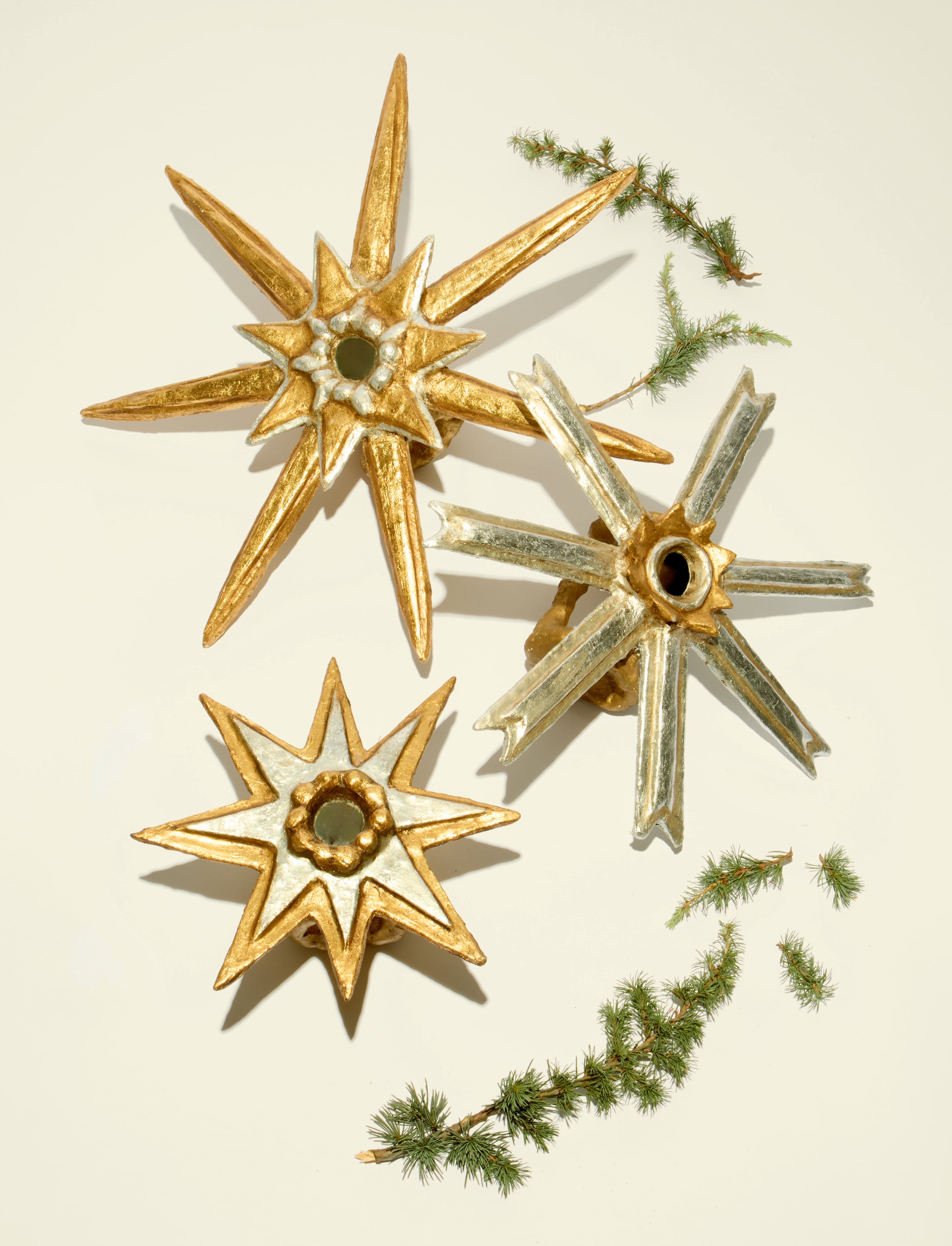 Paper mache metallic stars