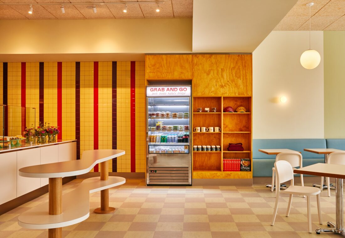 A grab and go fridge in a restaurant