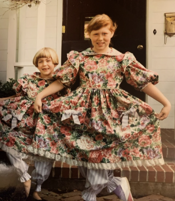 A photo of girls in easter dresses