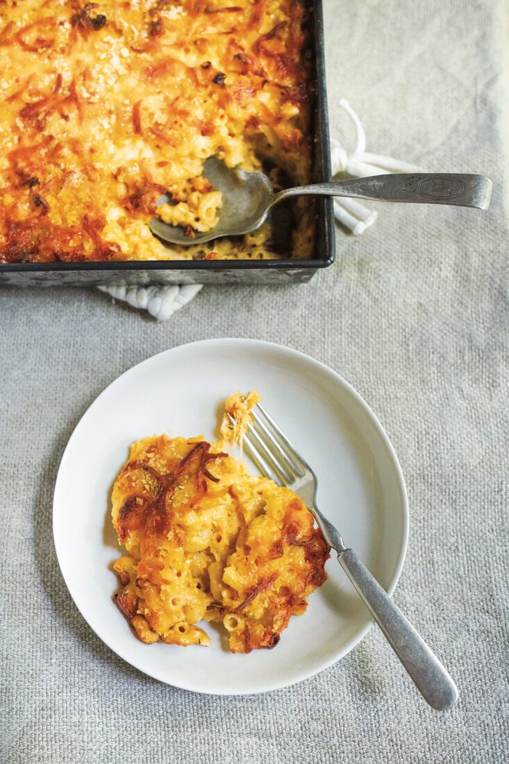 Sriracha-spiced mac and cheese.