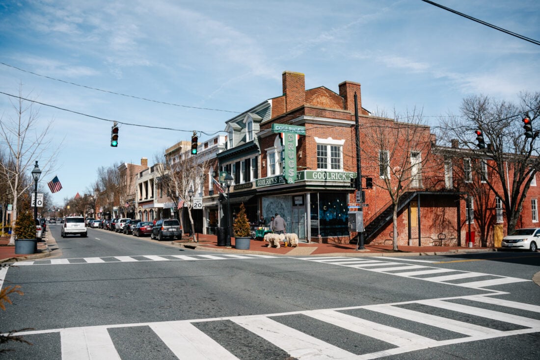 A downtown main street